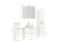 Atlas Ensemble sous vasque avec miroir et colonnes 2