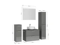 Atlas Ensemble sous vasque avec miroir et colonnes 2