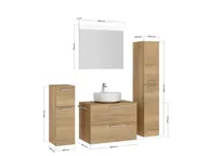 Atlas Ensemble sous vasque avec miroir et colonnes 2