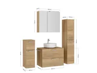 Atlas Ensemble sous vasque avec miroir et colonnes 2