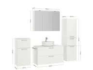 Atlas Ensemble sous vasque avec miroir et colonnes 2