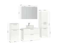 Atlas Ensemble sous vasque avec miroir et colonnes 2