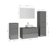 Atlas Ensemble sous vasque avec miroir et colonnes 6