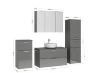 Atlas Ensemble sous vasque avec miroir et colonnes 2