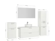 Atlas Ensemble sous vasque avec miroir et colonnes 2