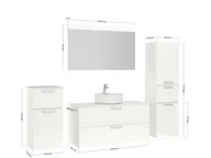 Atlas Ensemble sous vasque avec miroir et colonnes 2