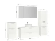 Atlas Ensemble sous vasque avec miroir et colonnes 2