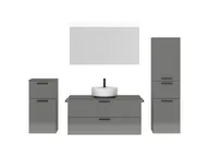 Atlas Ensemble sous vasque avec miroir et colonnes 1