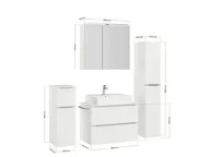 Atlas Ensemble sous vasque avec miroir et colonnes 4