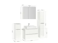 Atlas Ensemble sous vasque avec miroir et colonnes 4