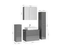 Atlas Ensemble sous vasque avec miroir et colonnes 4