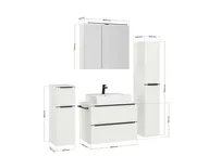 Atlas Ensemble sous vasque avec miroir et colonnes 4