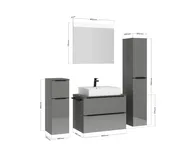 Atlas Ensemble sous vasque avec miroir et colonnes 4