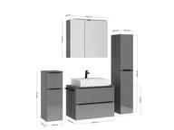 Atlas Ensemble sous vasque avec miroir et colonnes 4