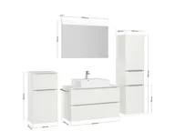 Atlas Ensemble sous vasque avec miroir et colonnes 4