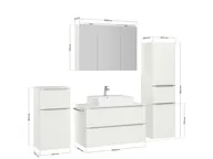 Atlas Ensemble sous vasque avec miroir et colonnes 4