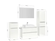 Atlas Ensemble sous vasque avec miroir et colonnes 4