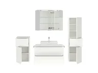 Atlas Ensemble sous vasque avec miroir et colonnes 2