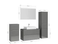 Atlas Ensemble sous vasque avec miroir et colonnes 4