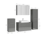 Atlas Ensemble sous vasque avec miroir et colonnes 4