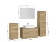 Atlas Ensemble sous vasque avec miroir et colonnes 4