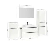 Atlas Ensemble sous vasque avec miroir et colonnes 4