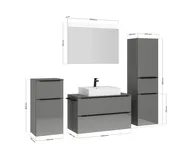 Atlas Ensemble sous vasque avec miroir et colonnes 4