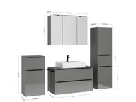 Atlas Ensemble sous vasque avec miroir et colonnes 4