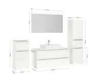 Atlas Ensemble sous vasque avec miroir et colonnes 4