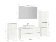 Atlas Ensemble sous vasque avec miroir et colonnes 4