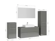 Atlas Ensemble sous vasque avec miroir et colonnes 4