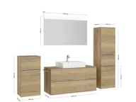 Atlas Ensemble sous vasque avec miroir et colonnes 4