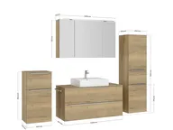 Atlas Ensemble sous vasque avec miroir et colonnes 4