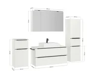 Atlas Ensemble sous vasque avec miroir et colonnes 4