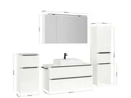 Atlas Ensemble sous vasque avec miroir et colonnes 4