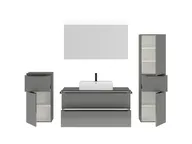 Atlas Ensemble sous vasque avec miroir et colonnes 2