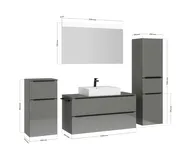 Atlas Ensemble sous vasque avec miroir et colonnes 4