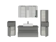 Atlas Ensemble sous vasque avec miroir et colonnes 2