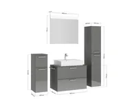 Atlas Ensemble sous vasque avec miroir et colonnes 4