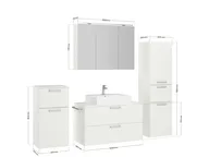 Atlas Ensemble sous vasque avec miroir et colonnes 4