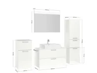 Atlas Ensemble sous vasque avec miroir et colonnes 4