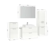 Atlas Ensemble sous vasque avec miroir et colonnes 4