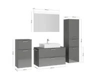 Atlas Ensemble sous vasque avec miroir et colonnes 4