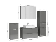 Atlas Ensemble sous vasque avec miroir et colonnes 4