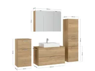 Atlas Ensemble sous vasque avec miroir et colonnes 4