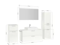 Atlas Ensemble sous vasque avec miroir et colonnes 4