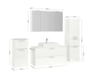 Atlas Ensemble sous vasque avec miroir et colonnes 4