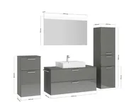 Atlas Ensemble sous vasque avec miroir et colonnes 4