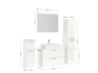 Atlas Ensemble sous vasque avec miroir et colonnes 2