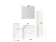 Atlas Ensemble sous vasque avec miroir et colonnes 2